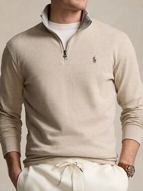 Polo by Ralph Lauren Men's Quarter-Zip Sweater - Taupe
